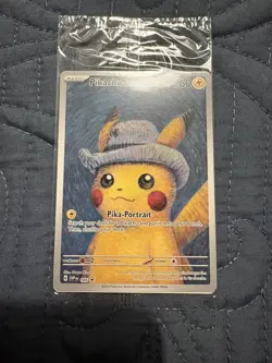 PIKACHU VAN GOGH WITH GREY FELT HAT SVP EN 085 PROMO POKEMON CARD-SEALED - Image 1