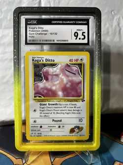CGC 9.5 Koga's Ditto 2000 Gym Challenge 10/132 Holo Pokemon Card Guard included - Image 1