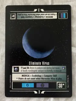 Star Trek CCG 1E DS9 ELIMINATE VIRUS Card NEVER PLAYED - Image 1