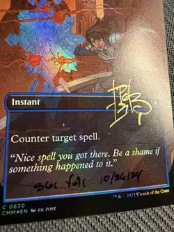 4 x Counterspell Borderless Foil Commander Masters MTG Cards Signed by rk post - Image 5