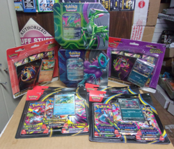 POKEMON IRON LEAVES + WALKING WAKE EX TINS + (2) ASCENDED TECH + (4) BLISTERS - Image 1