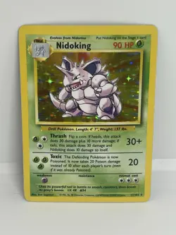 Pokemon TCG Nidoking Base Set Holo Rare 11/102 MP - Image 1