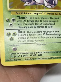 Pokemon TCG Nidoking Base Set Holo Rare 11/102 MP - Image 5