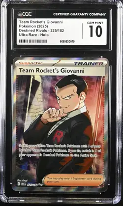 CGC 10 - 2025 Pokemon Destined Rivals Team Rocket’s Giovanni #225 - Image 1