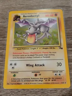 Pokemon TCG Aerodactyl 1/62 Fossil Unlimited Holo Rare WOTC Vintage - Image 1