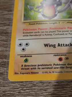 Pokemon TCG Aerodactyl 1/62 Fossil Unlimited Holo Rare WOTC Vintage - Image 3