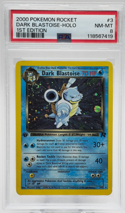 Dark Blastoise PSA 8 Holo 1st Edition 2000 Pokemon Rocket #3 - Image 1
