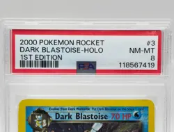 Dark Blastoise PSA 8 Holo 1st Edition 2000 Pokemon Rocket #3 - Image 3
