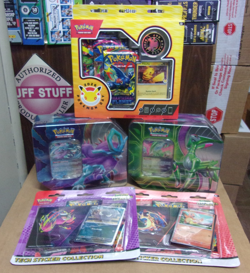 POKEMON IRON LEAVES + WALKING WAKE EX TINS + (2) ASCENDED TECH + POKEMON DAY BOX - Image 1