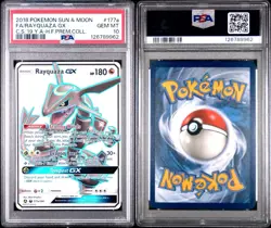 2018 POKEMON SUN & MOON CELESTIAL STORM #177A FULL ART/RAYQUAZA GX PSA 10 - Image 3
