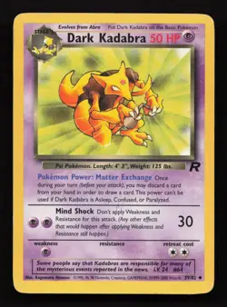 Pokemon TCG Dark Kadabra Team Rocket 39/82 Regular MP - Image 1