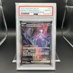 2025 Pokemon Destined Rivals Rocket’s Mewtwo #231 EN SIR Graded PSA 10 - Image 1