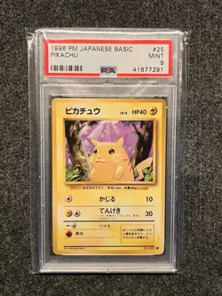 Pokemon TCG Pikachu No. 025 PSA 9 #25 Base Set Basic Japanese Vintage 1996 - Image 1