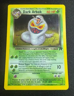 Dark Arbok Rare Holo Pokemon Card Team Rocket 2/82 Basic 1999 Holographic Good - Image 1