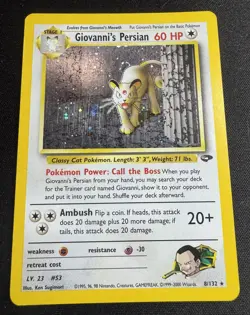 Pokemon Card Giovannis Persian Gym Challenge Holo Rare 8/132 NM Condition - Image 1