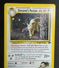 Pokemon Card Giovannis Persian Gym Challenge Holo Rare 8/132 NM Condition - Image 3