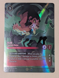 Lorcana Scar - Heartless Hunter Enchanted 14/P2 Store Championship NM Holo - Image 1