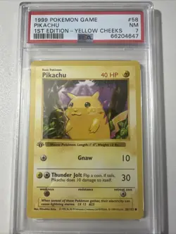 Pokemon PSA 7 1st Edition Pikachu 058/102 Base Set (Shadowless) - Image 1