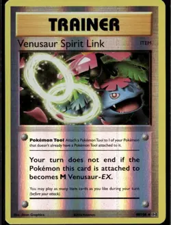 Venusaur Spirit Link Uncommon XY Evolutions 89/108 Tool Reverse Holo Pokemon Car - Image 1