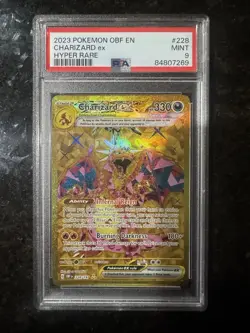 2023 Pokemon Obsidian Flames Charizard ex Hyper Rare Gold PSA 9 Mint #228 - Image 1