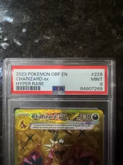 2023 Pokemon Obsidian Flames Charizard ex Hyper Rare Gold PSA 9 Mint #228 - Image 2