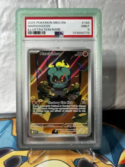 2025 POKEMON MEG EN-MEGA EVOLUTION #146 MARSHADOW PSA 9 Guard Included - Image 1