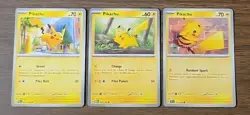 Lot Of 3 Pokemon Pikachu Cards - Great Nr-Mt Condition - Image 1