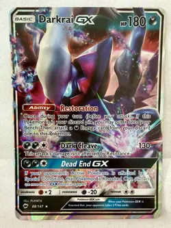 Pokemon TCG Darkrai GX Card 88/147 Sun And Moon Burning Shadows - Image 2