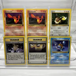 Pokemon TCG Team Rocket Card Lot Of 6 Charmander Eevee Squirtle LP - Image 1