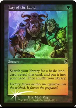 Magic the Gathering LAY OF THE LAND #81/143 Apocalypse Green Foil Common 2001 NM - Image 1