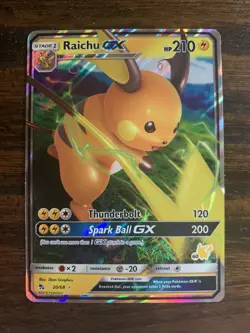 Raichu GX 20/68 Ultra Rare Hidden Fates Pokemon TCG Near Mint - Image 1
