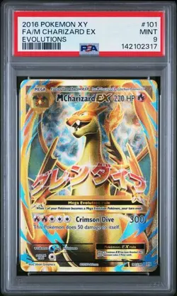 Mega Charizard EX - 2016 Pokemon XY Evolutions Full Art 101/108 PSA 9 - Image 1
