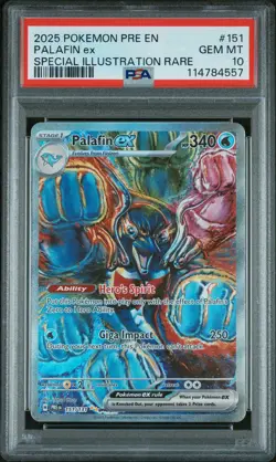 2025 POKEMON PRE EN-PRISMATIC EVOLUTIONS #151 PALAFIN EX PSA 10 - Image 1