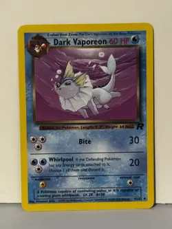 Dark Vaporeon Uncommon Team Rocket 45/82 Near Mint Pokemon Fast Ship - Image 1
