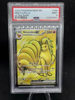Ninetales EX 186/165 Mew EN 151 PSA 9 MINT Pokemon 2023 TCG - Image 1