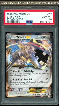PSA 10 ⭐ Pokemon Steelix EX 67 XY Steam Siege 2016 Graded Card - Image 1