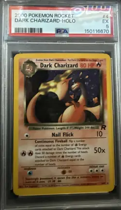 Dark Charizard Holo Rare PSA 5 2000 Pokemon Card 4/82 - Image 1