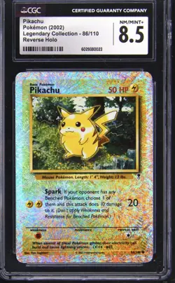 2002 Pokemon Legendary Collection Reverse Holo Pikachu 86/110 CGC 8.5 ON FIRE 🔥 - Image 1