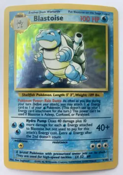Blastoise - 2/102 - Holo Rare - Unlimited Edition Base Set (HP) Pokemon Vintage - Image 1