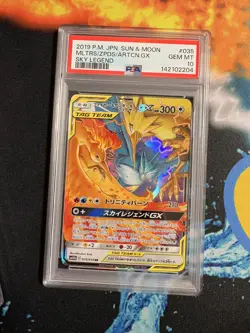 Moltres, Zapdos & Articuno GX 035/054 Sky Legend PSA 10 Graded Pokemon Card - Image 1