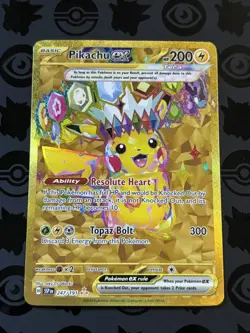 Pokemon TCG Pikachu Ex 247/191 Hyper Rare Gold Surging Sparks Full Art SSP ENG - Image 1