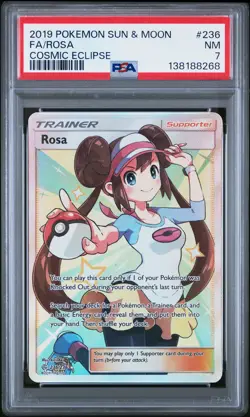 Fa/Rosa 2019 Pokemon Sun & Moon Cosmic Eclipse #236/236 PSA 7 - Image 1