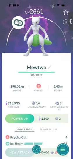 Pokemon Go (Stage 49 ) Shiny Legendary Mewtwo ( 20 Shinys) - Image 2