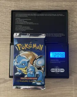 20.98g Pokemon Potential Shadowless Base Blastoise Booster Pack | Short Crimp - Image 1