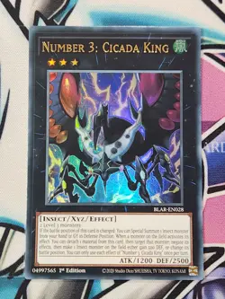 YUGIOH NUMBER 3: CICADA KING ULTRA RARE BLAR-EN028 1ST EDITION - Image 1