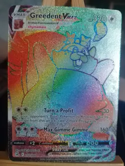Pokemon Greedent TCG VMAX Fusion Strike Holo Card 272/264 Secret Rare - Image 1