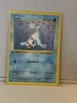 1st Edition Base Set Seel Shadowless Pokemon Card - Image 1