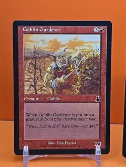 🔴🔴🔴 (4) 1999 MAGIC THE GATHERING URZA'S DESTINY GOBLIN GARDNER #84 PLAYED - Image 3