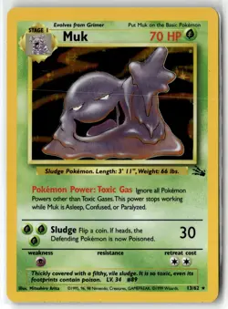 Muk ⭐ 13/62 Holo Rare Fossil 1999 Pokemon NM/LP - Image 1