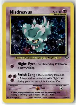 Misdreavus ⭐ 11/64 Holo Rare Neo Revelation 2001 Pokemon Unlimited NM/LP - Image 1